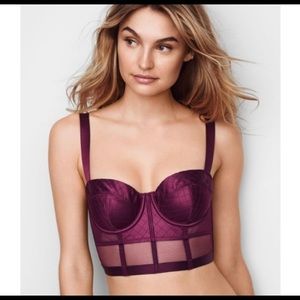 Victoria’s Secret Very Sexy Burgundy Corset/balconette Bra